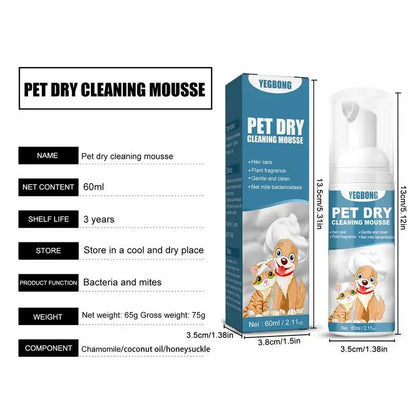 Pet Dry Shampoo No Rinse Dogs Cats Odor Removal For A Fresh Smelling