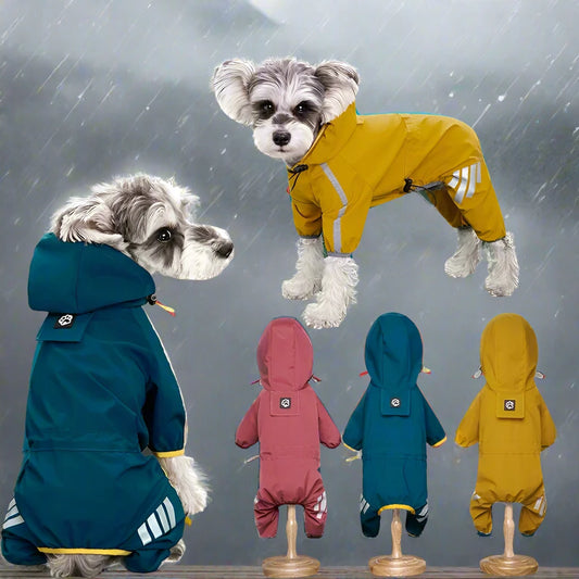 Waterproof Pet Jumpsuit Raincoat with Hood