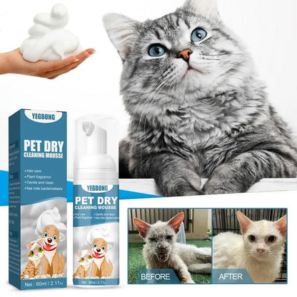 Pet Dry Shampoo No Rinse Dogs Cats Odor Removal For A Fresh Smelling