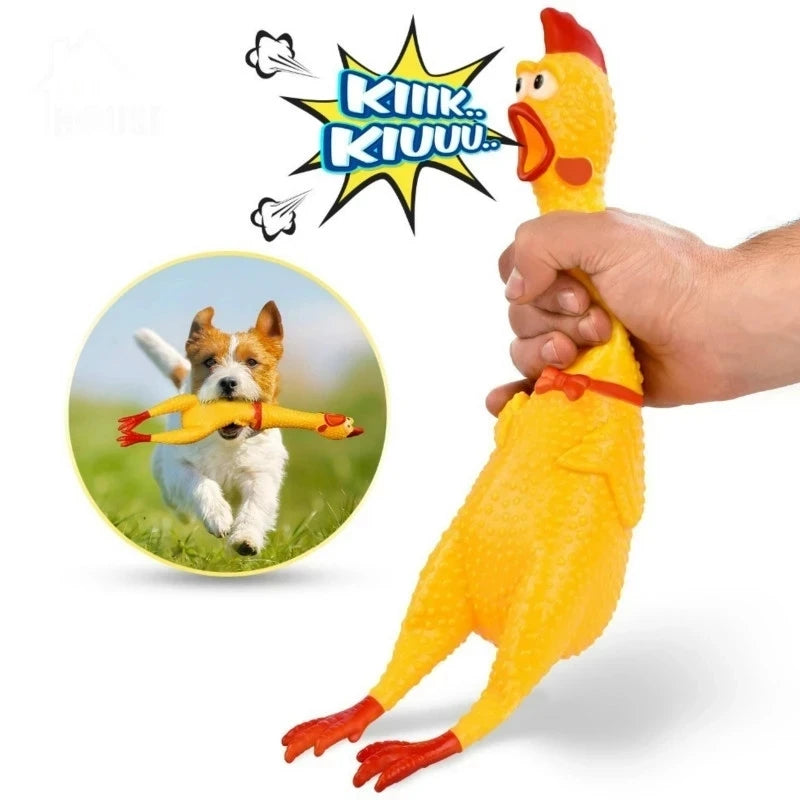 Screaming Chicken Pet Toy for Squeeze Squeaky Sound Fun