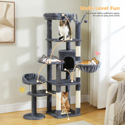 Multi-Level Cactus Cat Tree with Condo Hammock