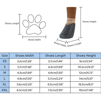 4pcs/Set Dog Boots Waterproof Rain Winter Antislip