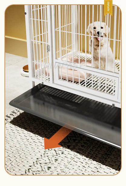 Metal Dog Crate on Wheels