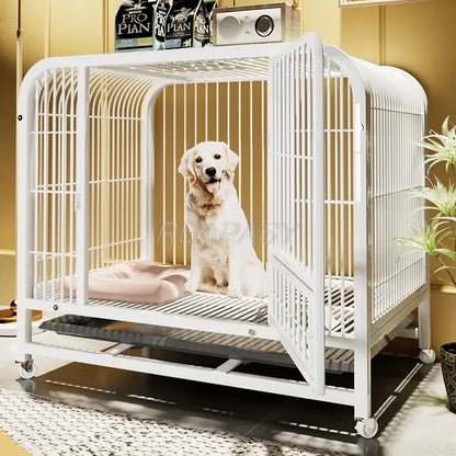 Metal Dog Crate on Wheels