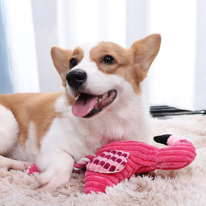 Squeaky Flamingo Teething Tug Toy