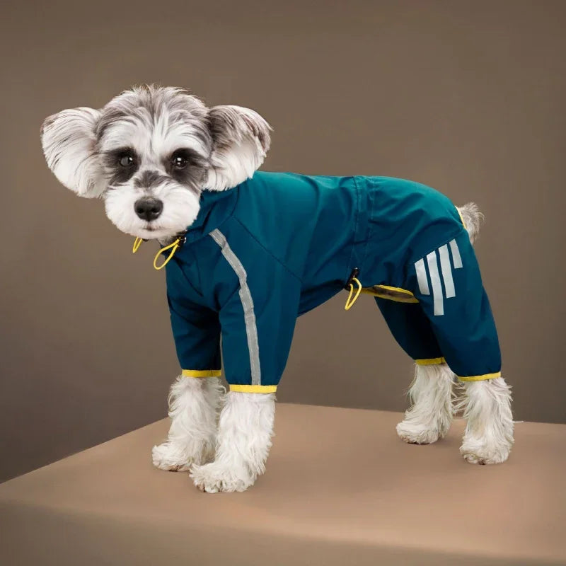 Waterproof Pet Jumpsuit Raincoat with Hood