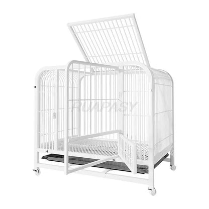 Metal Dog Crate on Wheels